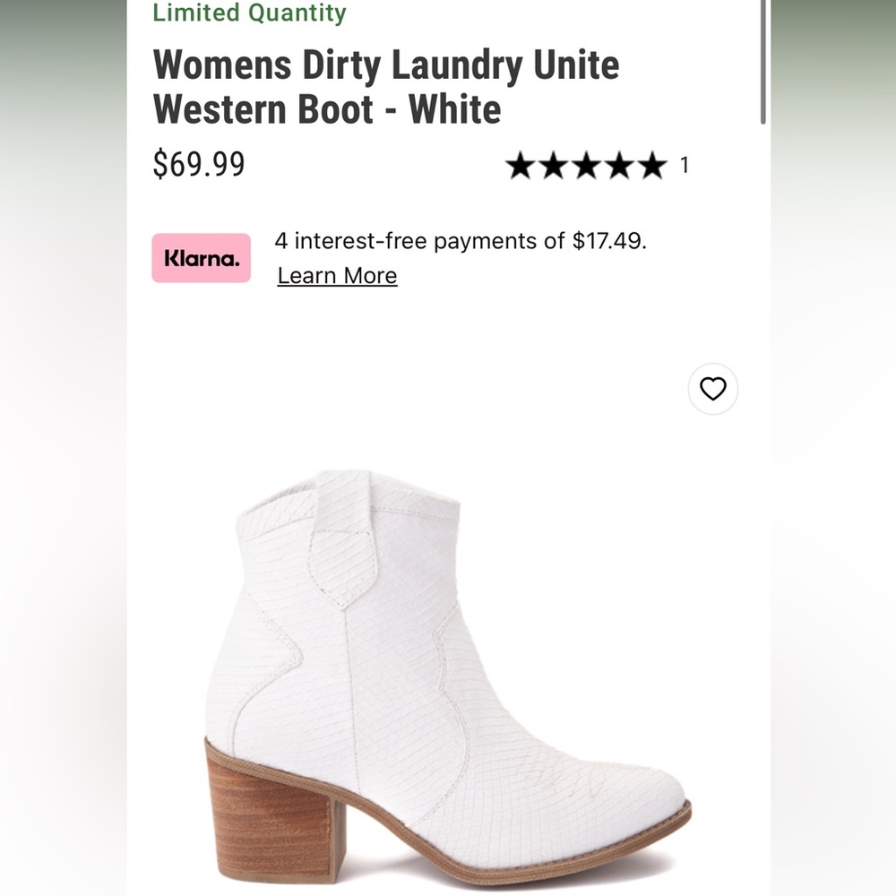 Womens Dirty Laundry Unite Western Boot - White